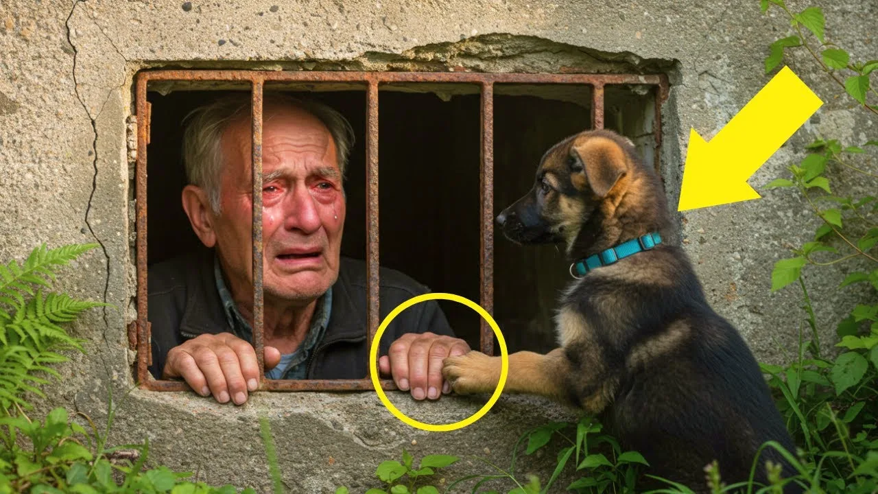A stray German Shepherd finds an old man locked in the basement